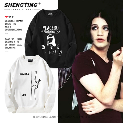 Placebo安慰剂摇滚乐队周边圆领卫衣男秋冬加绒另类独立摇滚上衣