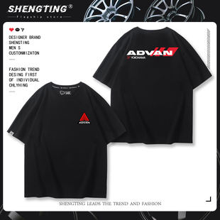 日本Advan汽车改装 衣服 车轮T恤男AD08R轮胎优科豪马AD09轮毂短袖