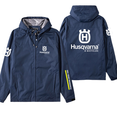 HUSQVARNA胡斯瓦纳车队外套春秋加绒摩托车男骑行冲锋衣上衣夹克