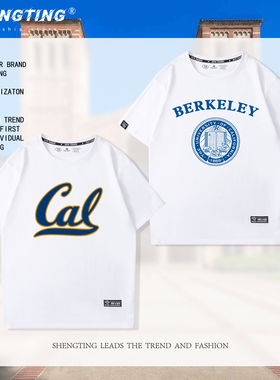 美国加州大学伯克利分校Berkeley周边短袖男女款T纯棉春夏t宽松恤