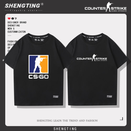 steam CSGO游戏cs go周边短袖男女青少年2025夏季新款纯棉宽松t恤