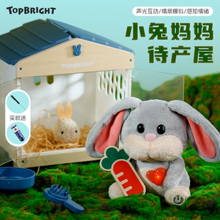 特宝儿照顾萌宠物小兔子毛绒玩具公仔玩偶儿童女孩过家家玩具礼.