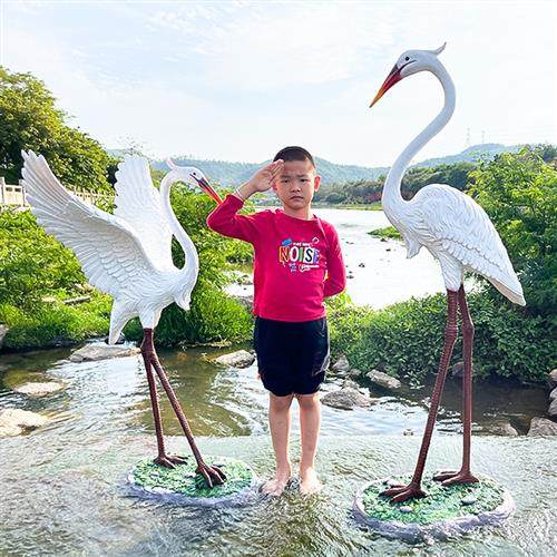 玻璃钢仿真白鹭雕塑仙鹤丹顶鹤摆件水池造景户外园林景观装饰小品,家居饰品,装饰摆件,淘宝优惠券,粉丝福利购,淘宝优惠卷