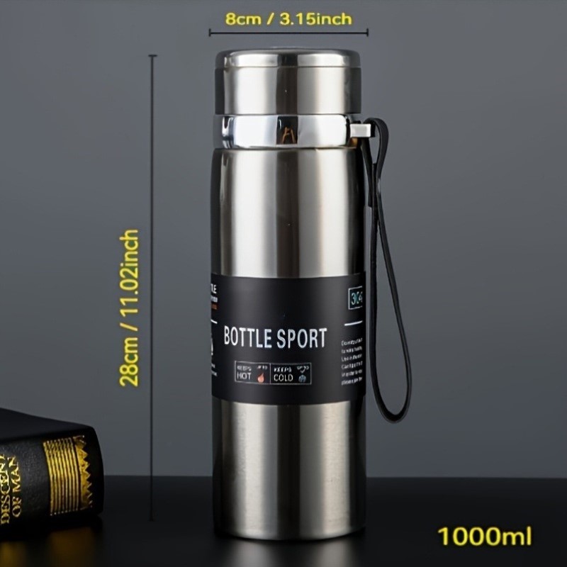 旅行不锈钢户外运动便保温杯壶新款加厚大容量水壶800ml渐变吊带