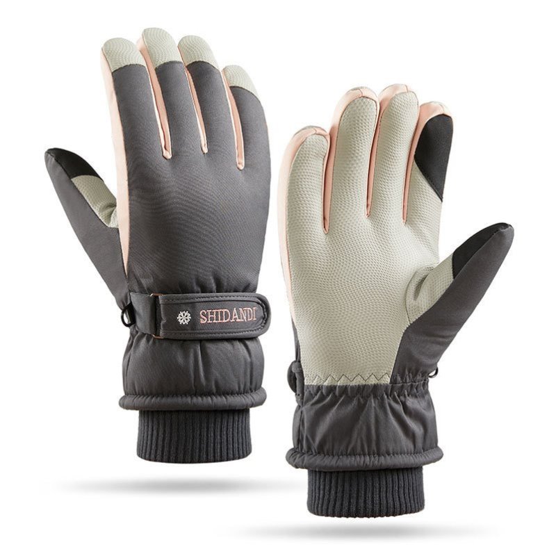 冬季手套加绒保暖手套滑雪A3防水骑行女士防寒户外电动车触屏加厚