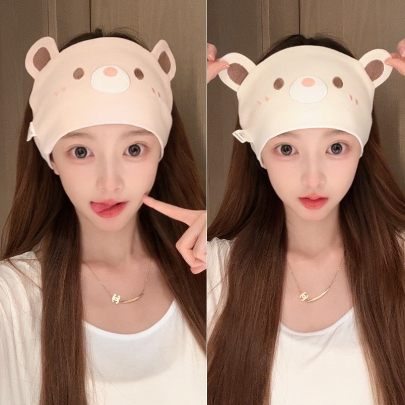 夏薄款两用睡觉专用孕妇吸汗发巾保暖护额透气防风发带帽月子头巾