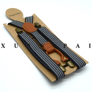 欧美夹英伦背带绅士百搭风夹老年人裤男士男生年轻人西装裤黑色