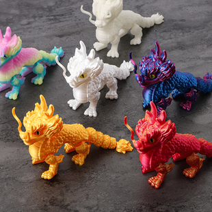 3D打印麒麟手办网红仿真模型摆件摆摊爆款 可动创意儿童玩具男孩