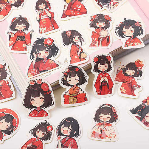 中国风女孩DIY手机81张贴纸人物