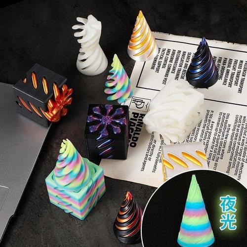 3D打印螺旋锥解压玩具减压神器网红爆款立体伸缩指尖螺旋树玩具