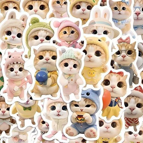 泥嚎小猫笔记本电脑行李箱贴纸