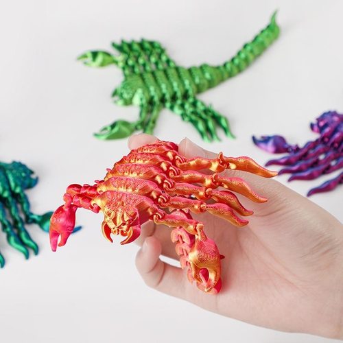 3D打印仿真动物模型玩具关节可动蝎子摆件儿童玩具礼物鱼缸造景