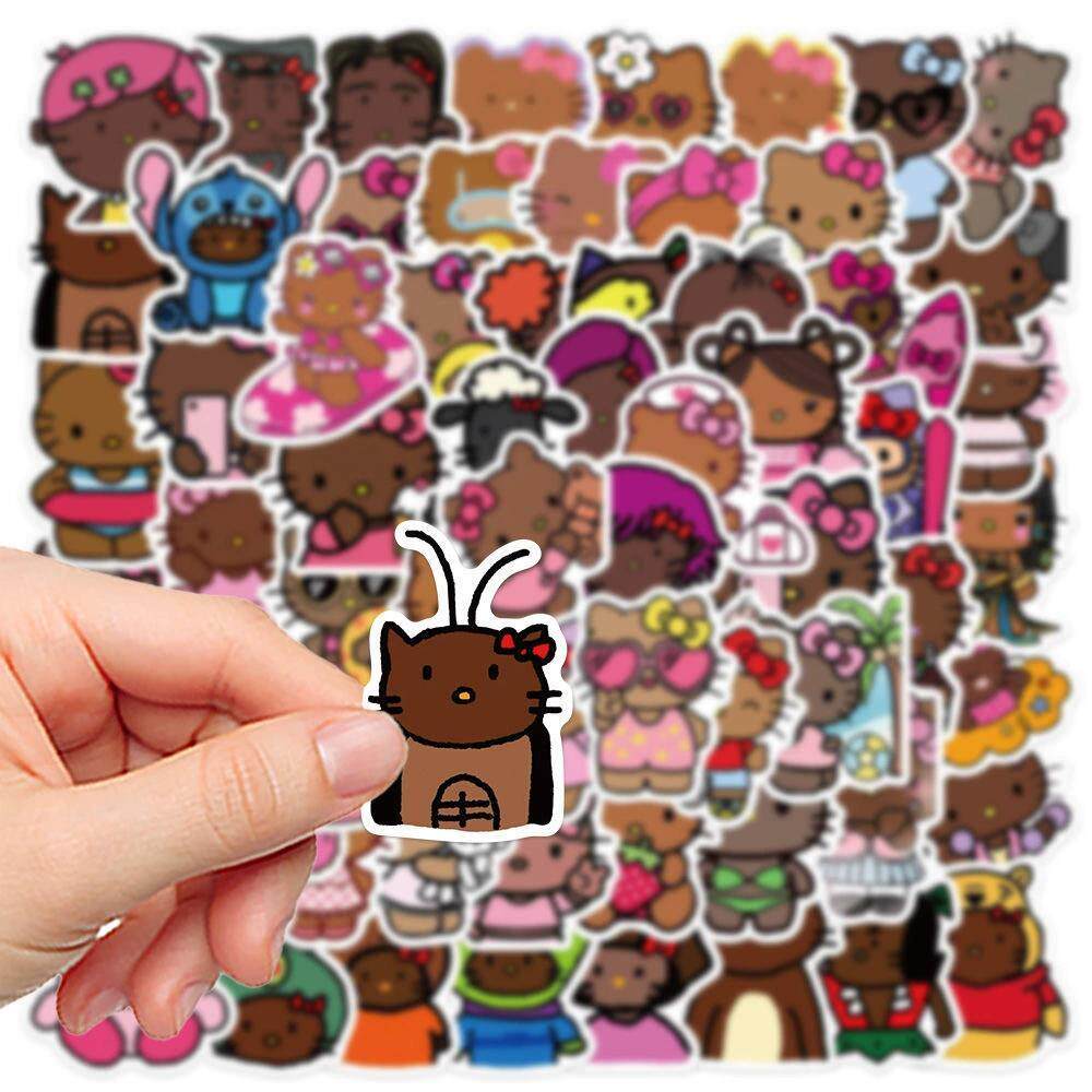 黑皮66张凯蒂猫卡通创意笔记本电脑Kitty贴纸手机壳手账装饰贴画