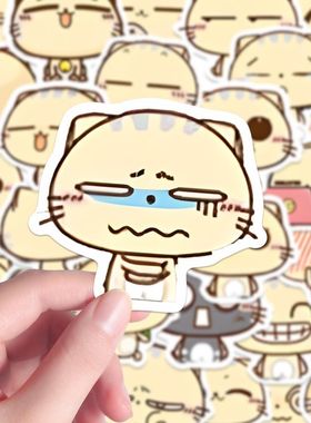 240张cc猫咪贴纸可爱卡通动物高颜值手账手机平板电脑diy装饰防水