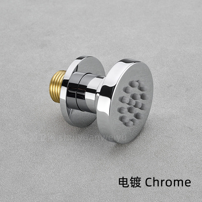 暗装淋浴花洒配件2寸铜侧喷暗装方形腰喷不锈钢枪灰拉丝金