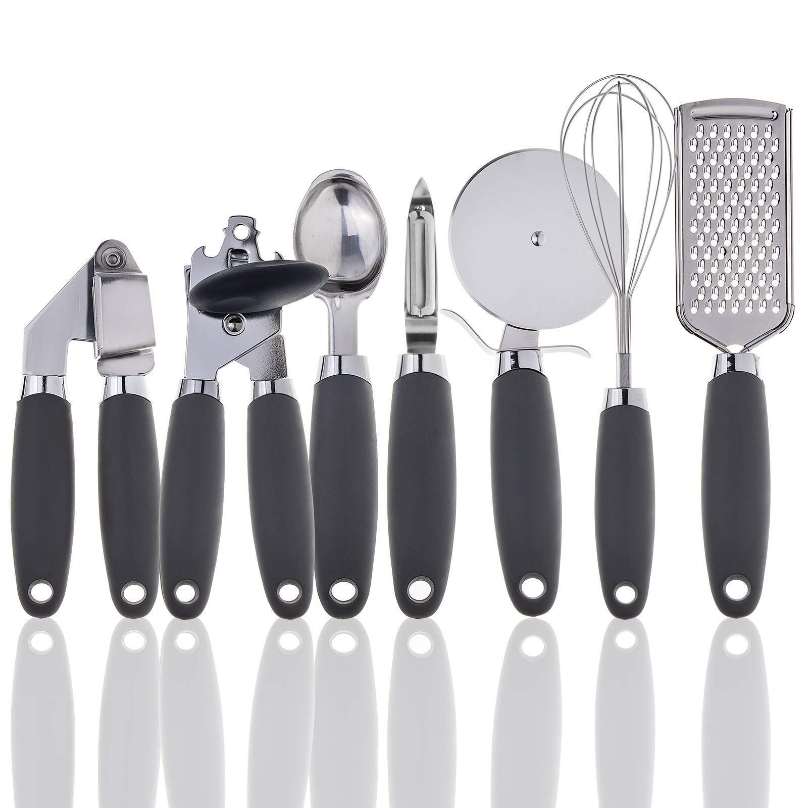 不锈钢厨房工具套装开罐器披萨切打蛋器削皮器厨具8件套