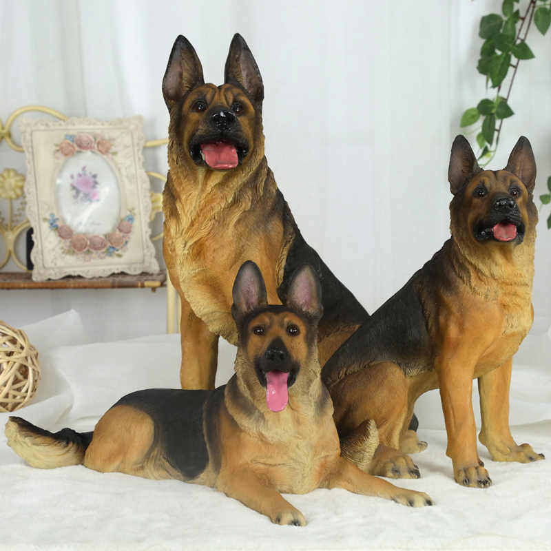 狗摆件落地客厅装饰仿真德牧树脂户外花园狼狗模型看门狗镇宅