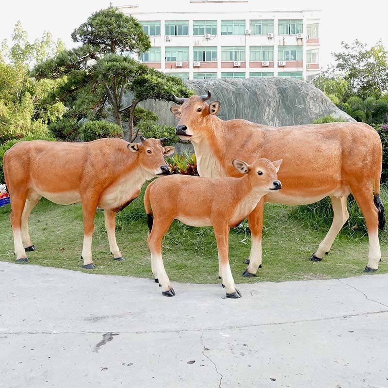 大型仿真黄牛田园景观玻璃钢雕塑农场牧场动物装饰摆件艺术品草坪