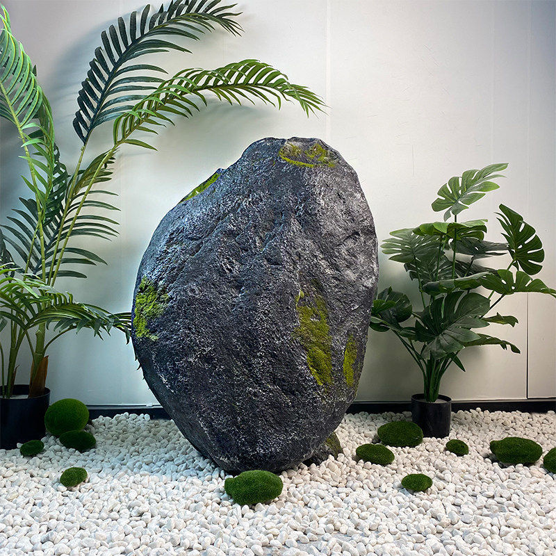 橱窗石头造景影楼摄影道具婚庆演出表演园林摆件玻璃钢真青苔石