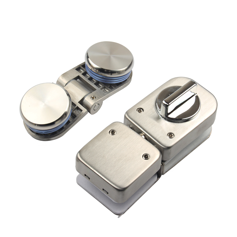 304不锈钢玻璃铰链打孔180度平开双边圆珠门夹餐饮熟食小窗口合页