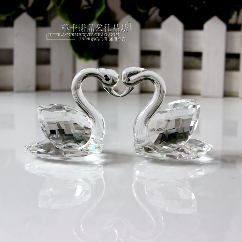 手机店眼镜珠宝水晶天鹅柜台装饰品摆件创意婚庆拍摄道具小摆件