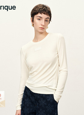 Fabrique ESSENTIAL多色微透天丝绵羊毛小圆领长袖打底T恤