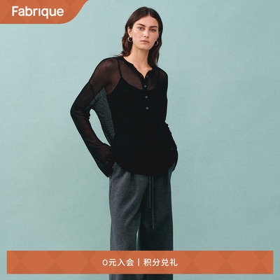 Fabrique ESSENTIAL透视桑蚕丝针织宽松沙滩罩衫2025