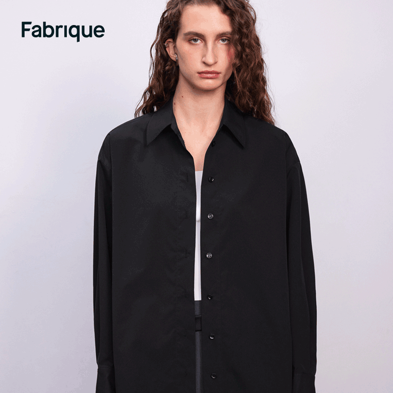 Fabrique BASIC刺绣宽松廓形UPF50+衬衫防晒衫