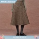 Fabrique英伦格纹羊毛弧形分割伞裙毛呢半裙设计感半身裙女