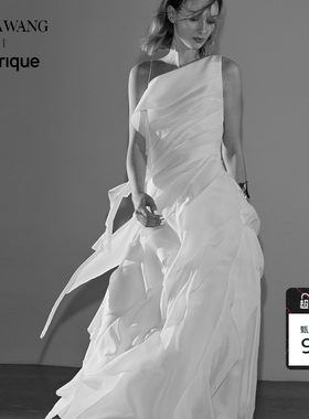 VeraWang月光女神斜肩连衣裙