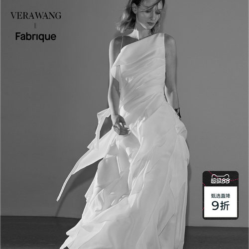 VeraWang月光女神斜肩连衣裙