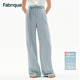 子女 裤 Fabrique新品 浅色水洗牛仔莱赛尔醋酸系带阔腿长裤