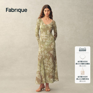 【一只贝卡同款】Fabrique 绿野仙踪 度假斜裁长袖连衣裙夏季新品