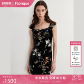 Fabrique极夜玫瑰桑蚕丝绒印花鱼尾背心吊带连衣裙女2025夏季 新品