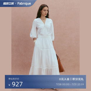 Fabrique白浪花刺绣纯棉蕾丝上衣2025夏季 衬衣女 新品 宽松波嬉衬衫