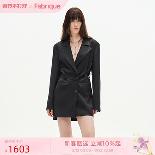 【王鹤润同款】Fabrique羊毛宽肩收腰连衣裙西装外套女2025年新品