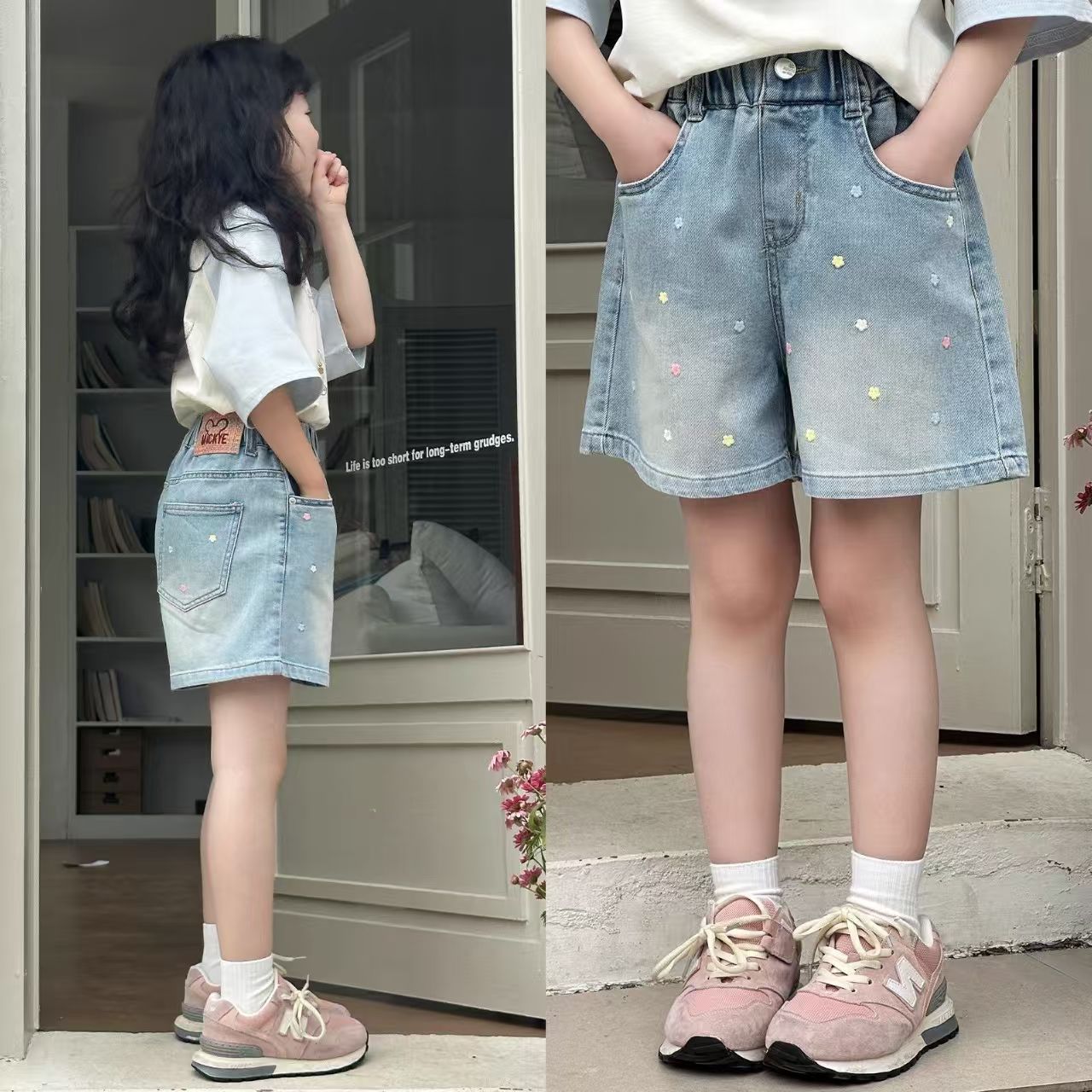 女童短裤夏款2025新款洋气童装小女孩夏装裤子儿童夏季牛仔裤薄款