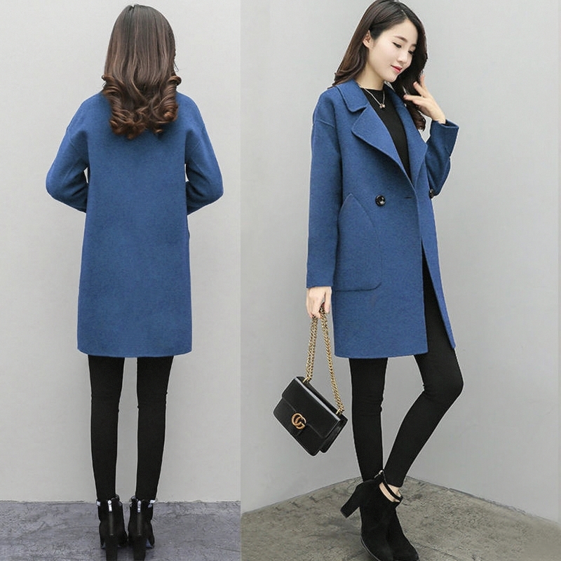 加棉大码毛呢外套女中长款上衣2025秋冬季新款宽松显瘦呢子大衣潮