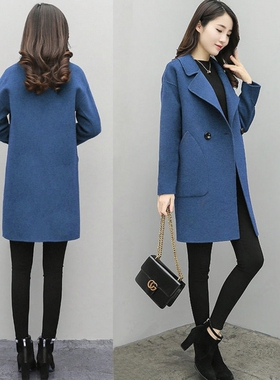 加棉大码毛呢外套女中长款上衣2026秋冬季新款宽松显瘦呢子大衣潮
