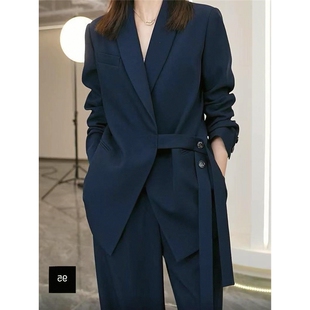 大码 新款 胖mm宽松减龄阔腿裤 两件套西装 女 大嫂同款 套装 2026春秋季