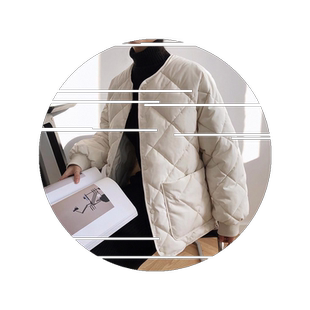 短款女棉衣面包服冬装加厚宽松女纯色棉袄港风菱格韩版外套潮