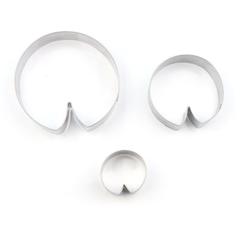 3pcs lotus leaf shape cookie cutter set stainless steel cutt