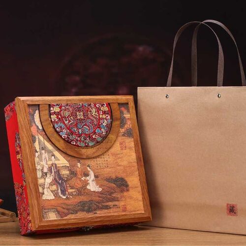 Luxurious Tea Box Caddies Wooden Storage Boxes 357g Puer Hol