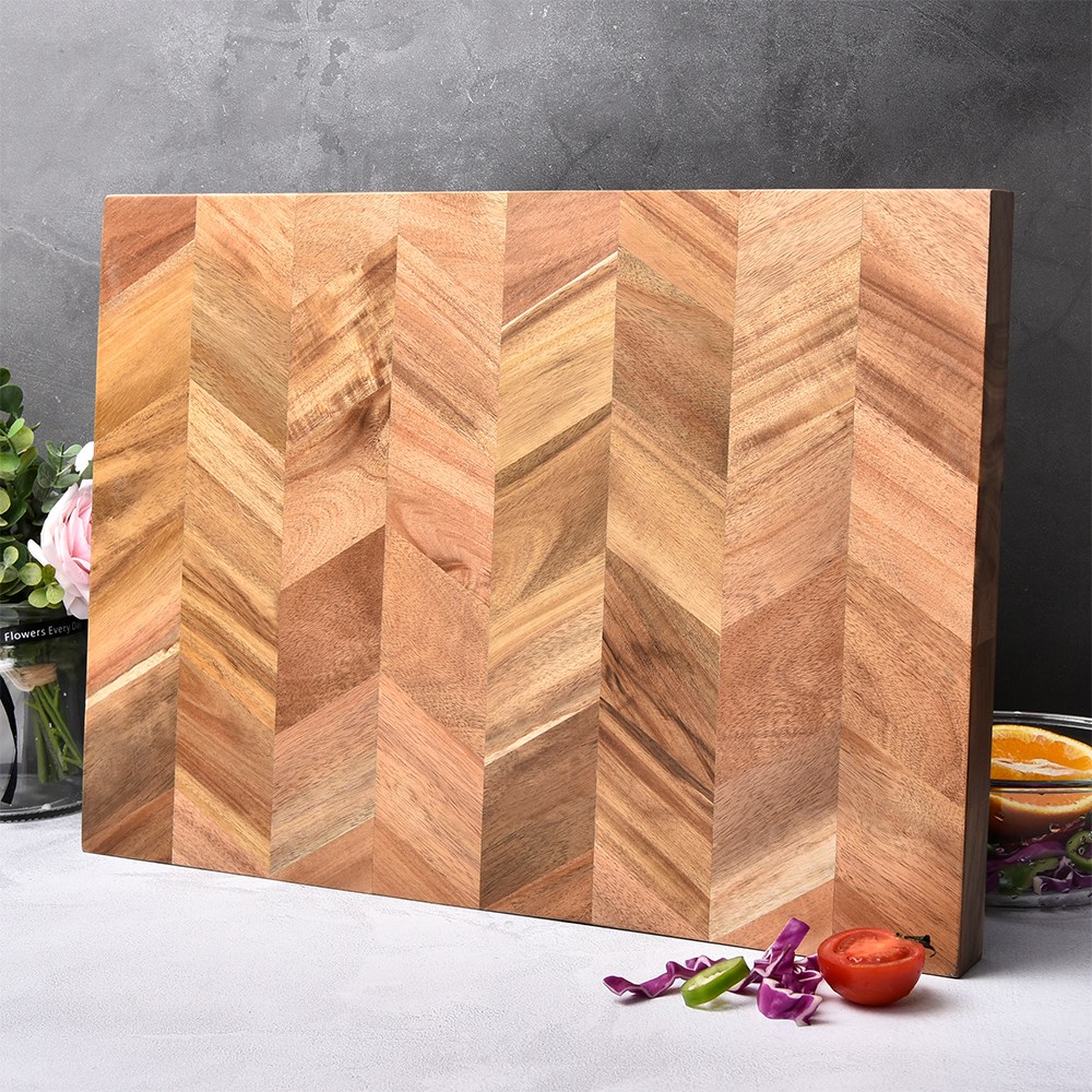 BILL.F Chopping Board, Acacia Wood Kitchen Cutting Board wit