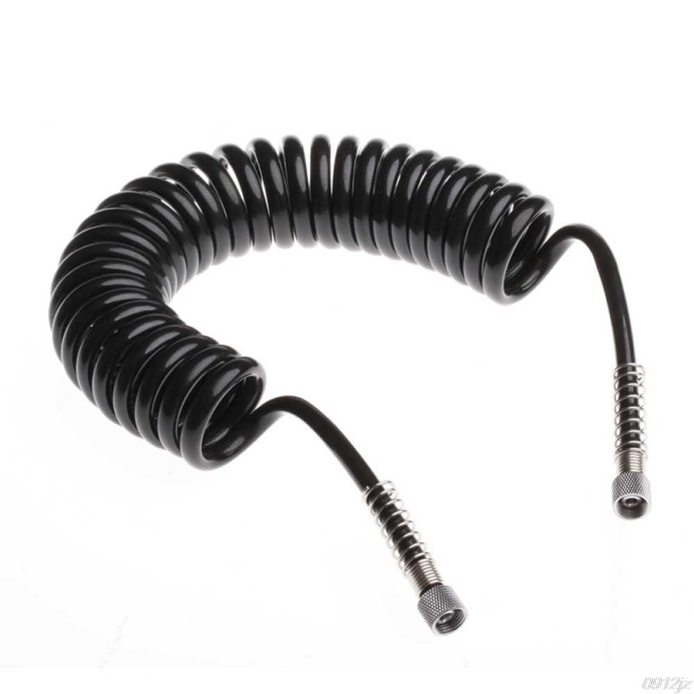 3M 4 x 6mm Black Flexible PU Recoil Hose Spring Tube For Com