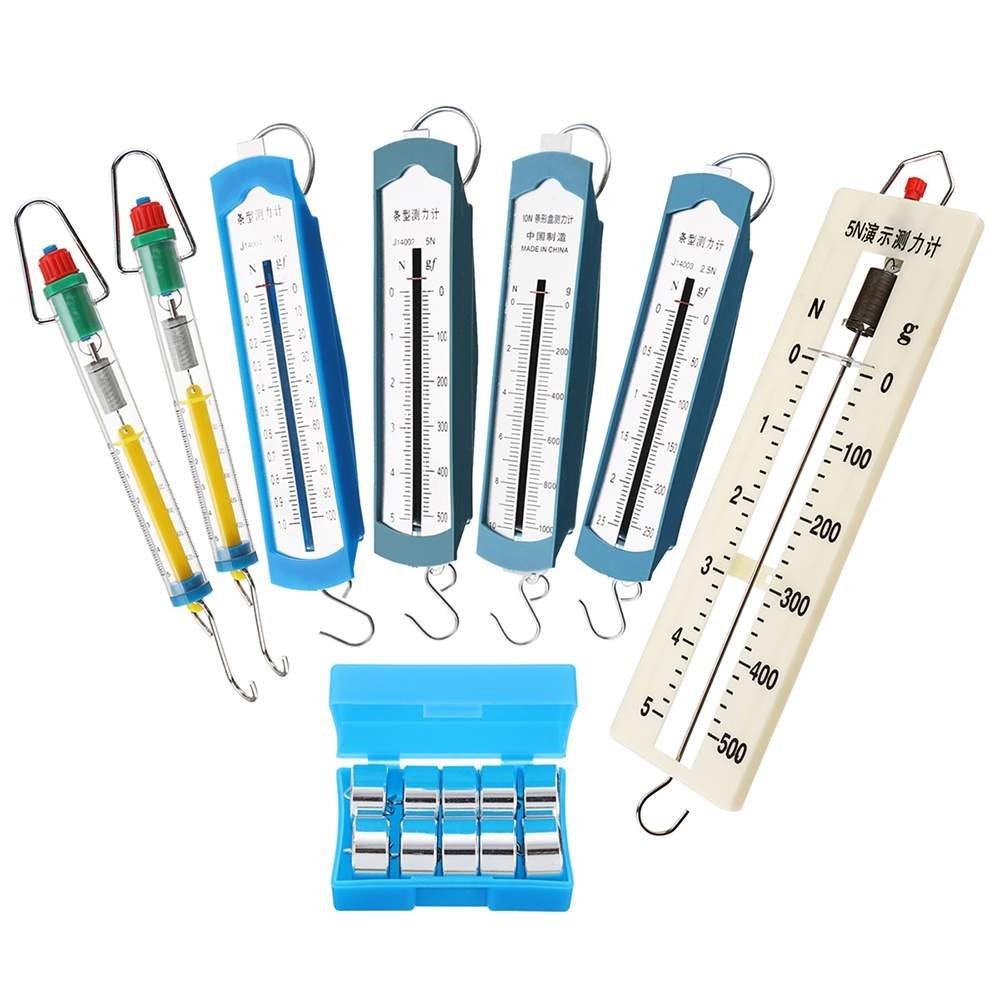 8Pcs Lab Spring Balance Hook Weight Set Force Meter Gauge Du