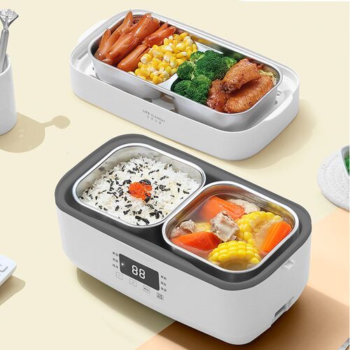 220V Electric Hot Pot Rice Cooker Portable Mini 2 Layer Lun