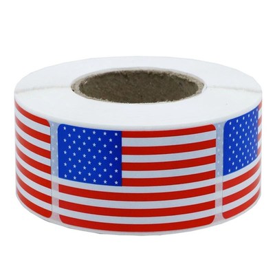 250Pcs/roll American Flag Stickers Patriotic Sticker 2 x 1