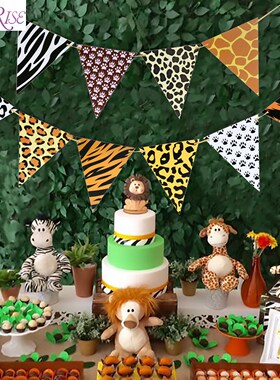 FENGRISE Aniaml Banner Jungle Party Decoration Safari Birthd