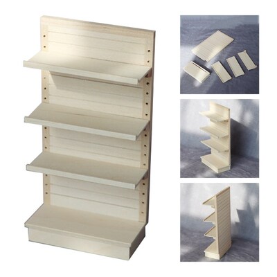 G6DA Wooden 112 Scale Dollhouse Miniature Supermarket Shelv